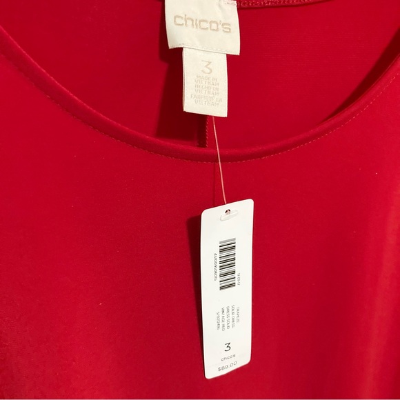 NWT Chico’s Red Swing Dress Size 3 - Picture 3 of 10